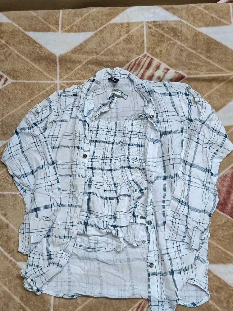 Women's shirt and bralette casual CO-ORD set