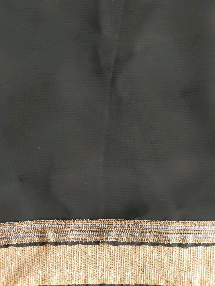 Black &amp; Tan Fringe Saree