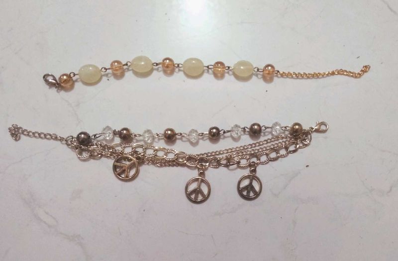 Classy 3 Layer Bracelet And Yellow Pearl Bracele