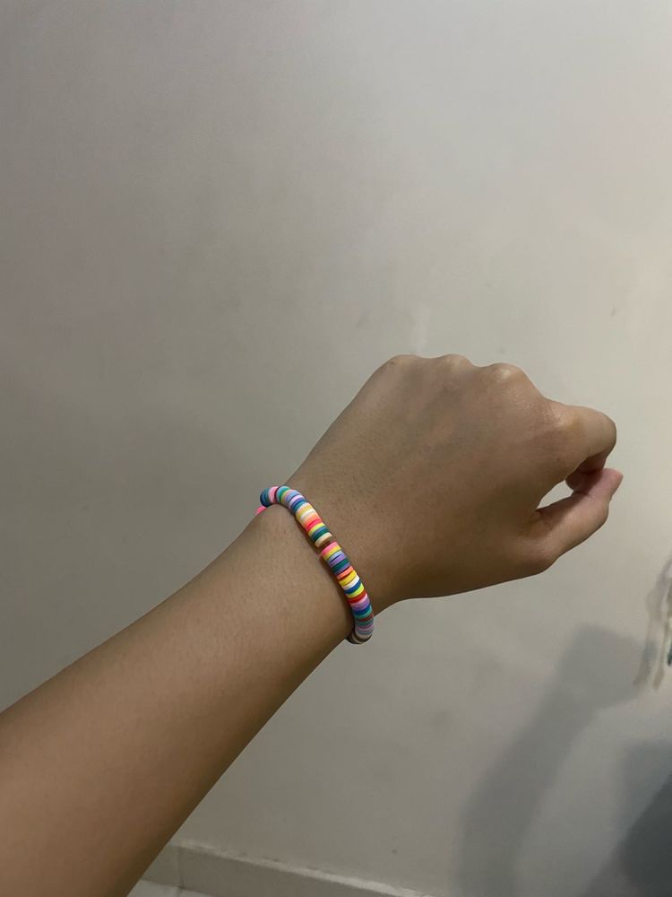 Multicolour Clay Bead Bracelet