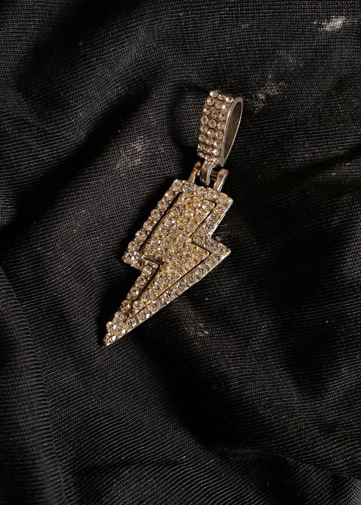 Iced Out Lightning Bolt Pendant