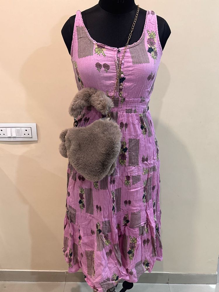 Lilac Dress With New Free Bag