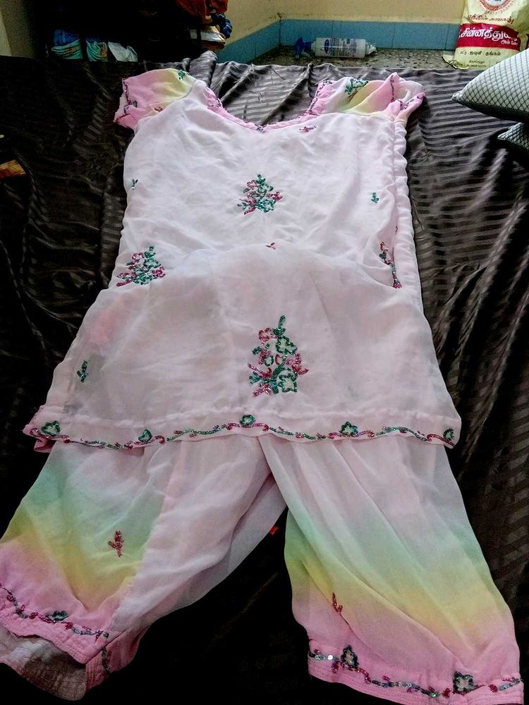 Light Pink Chumki Salwar Suit For Donation