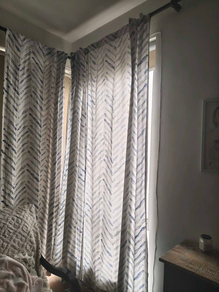 pure cotton curtains - set of 6 - 9 feet