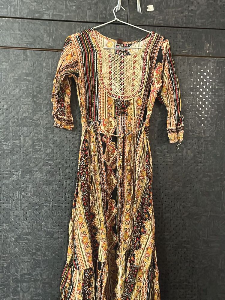 Boho Print Midi Dress