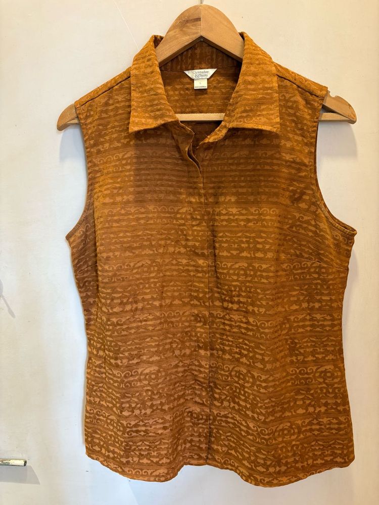 Beautiful Sleeveless Button-Up Shirt