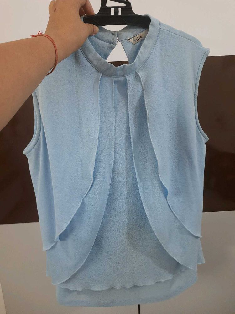 Sky Blue Layered Top L