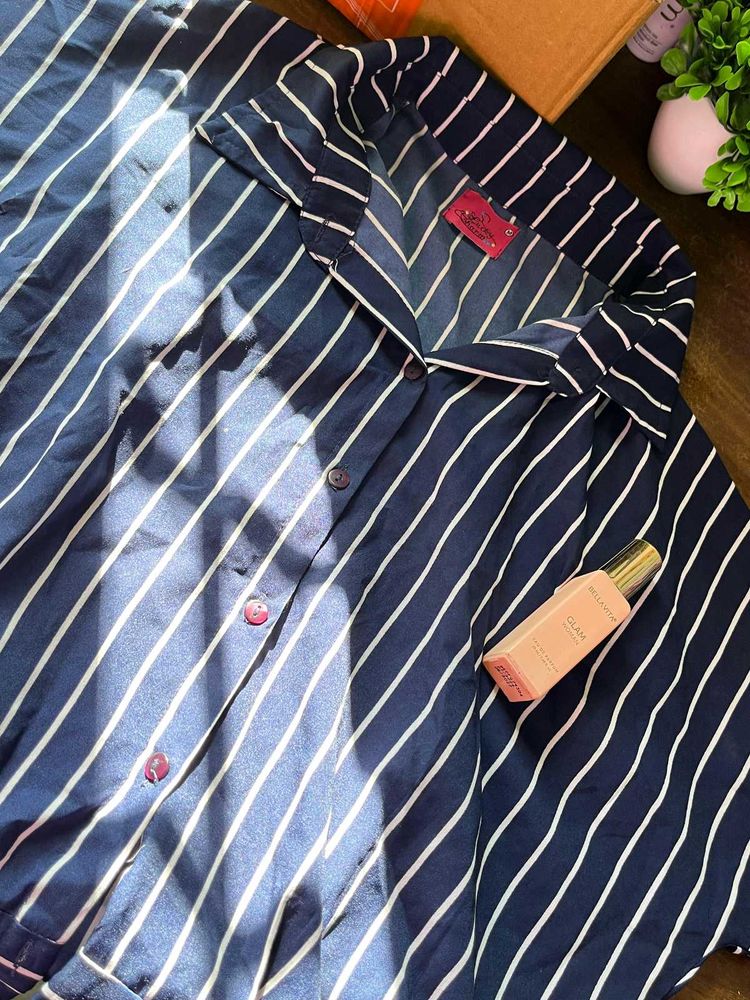 Striped Crop Shirt
