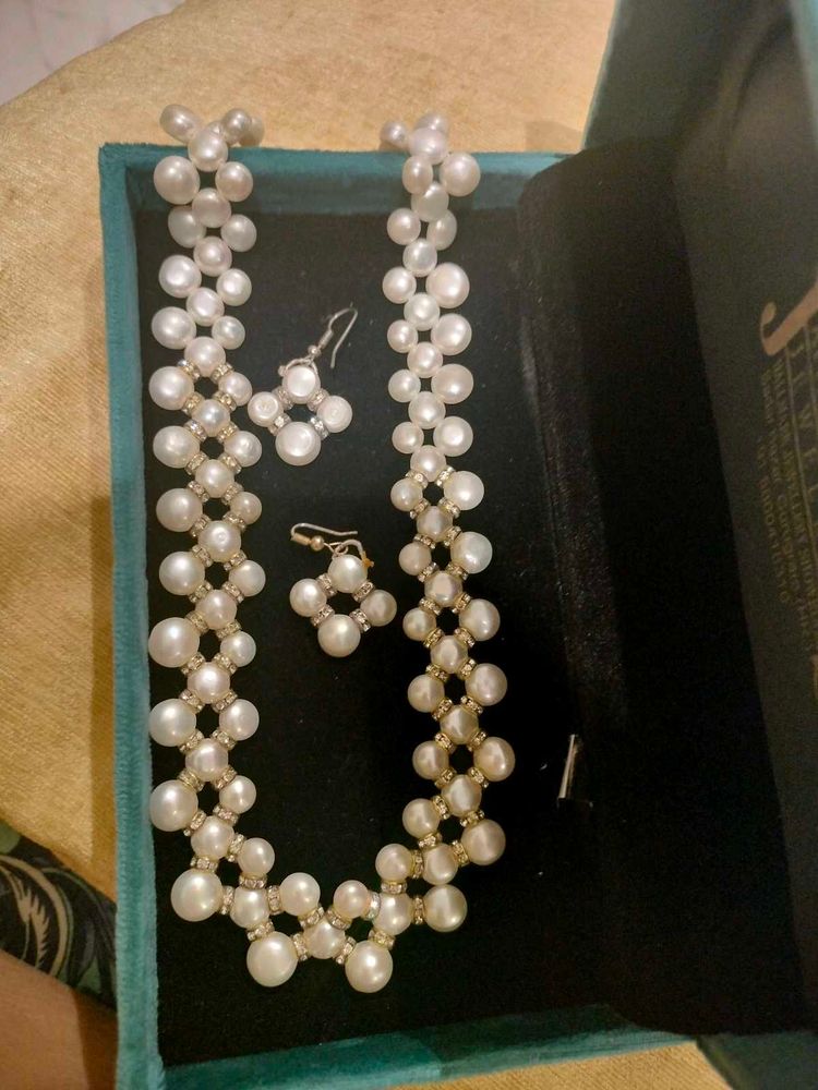 Original Pearl Necklace &amp; Earring Set