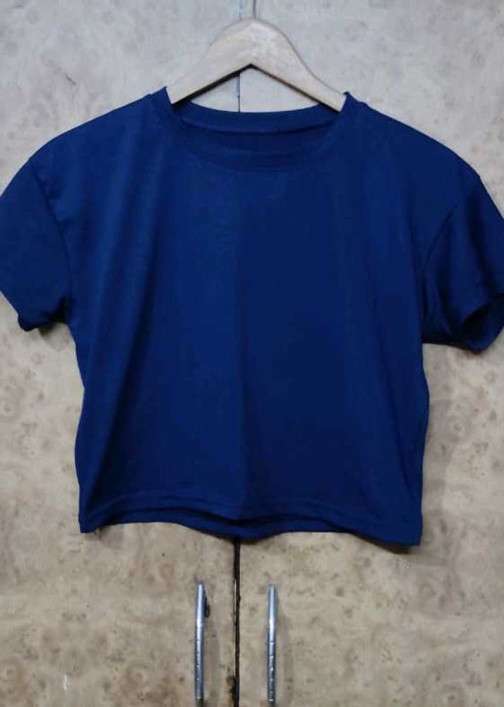 Navy Blue Crop Top