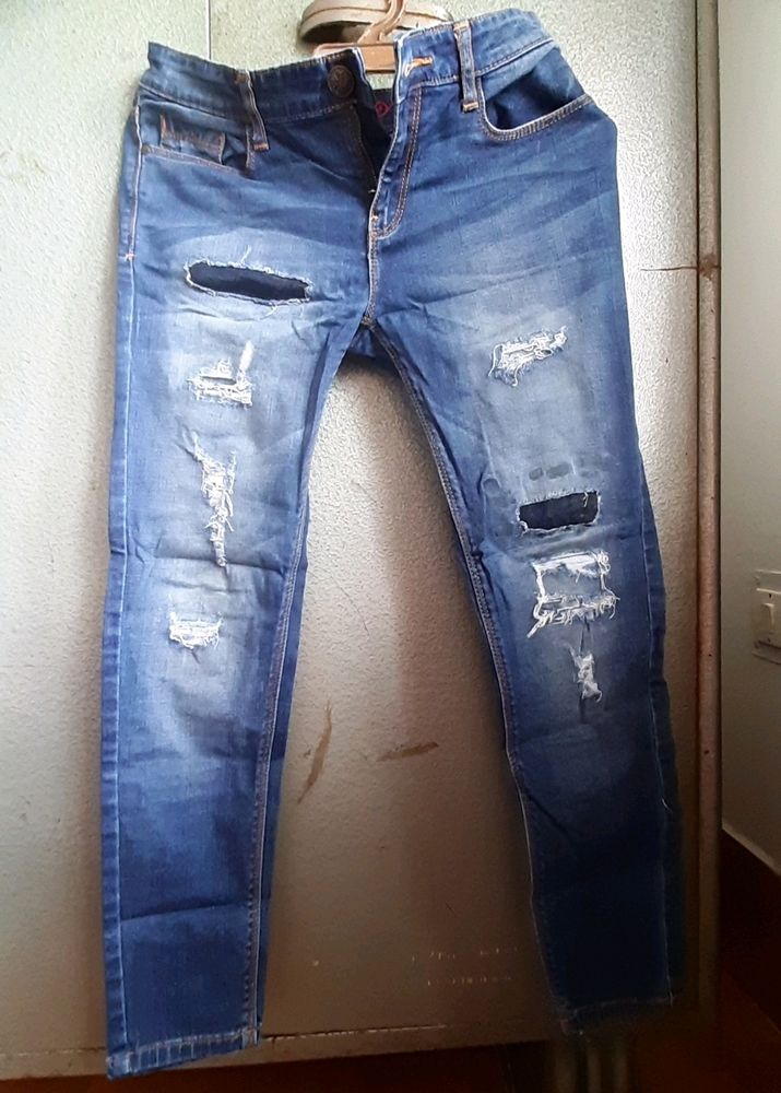 Dark Blue Ripped Jeans