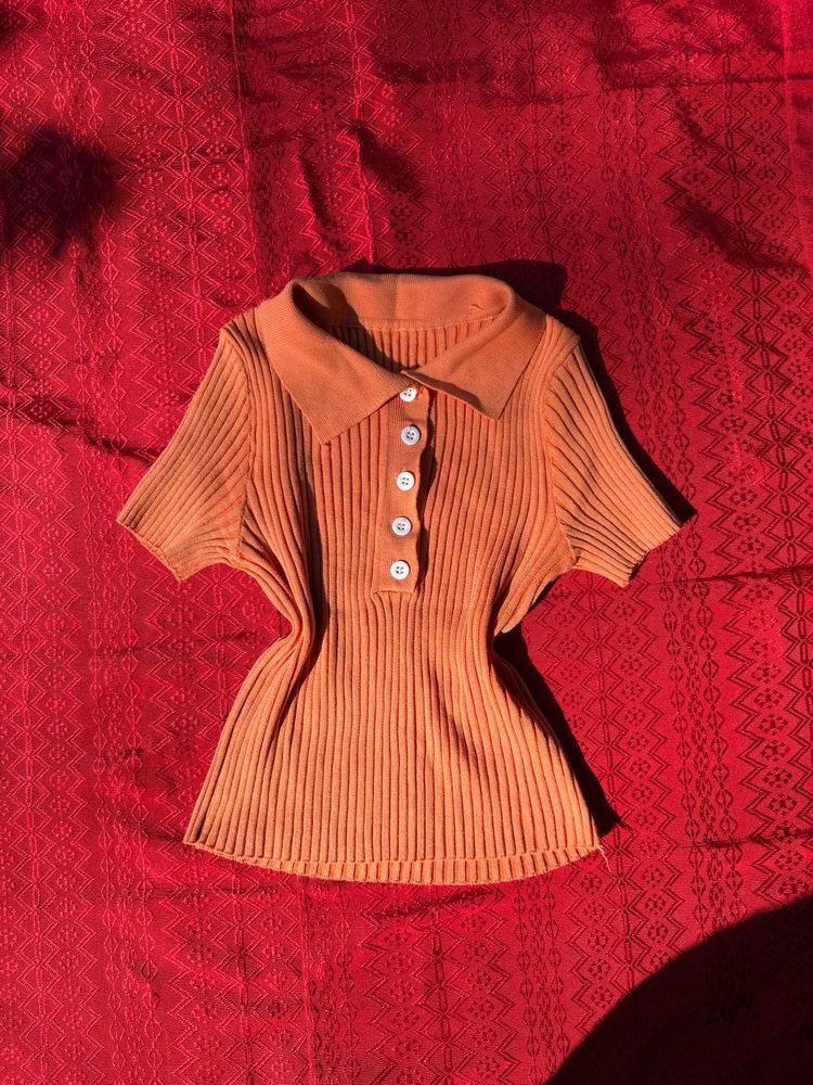 Cute Orange Polo Top