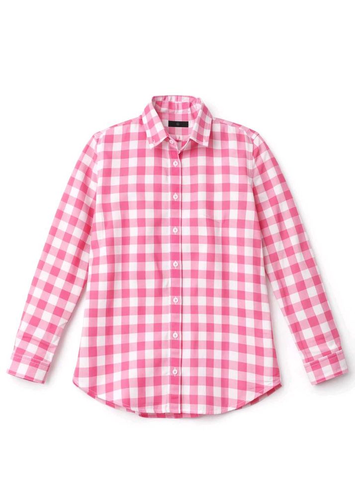 Pink Gingham Button-Down Shirt