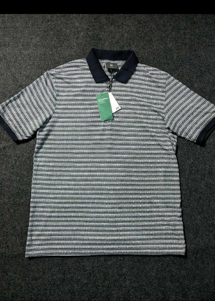 Striped H&amp;M Polo T-Shirt ( Zipper)