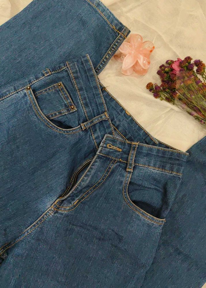 Dark Blue Denim Wide leg jeans