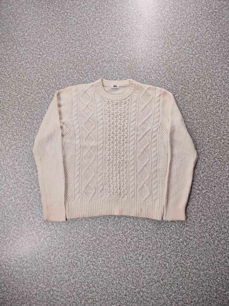 Cream Cable Knit Sweater