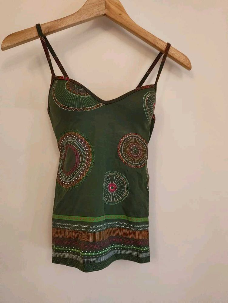 Y2k Boho Green Padded Top