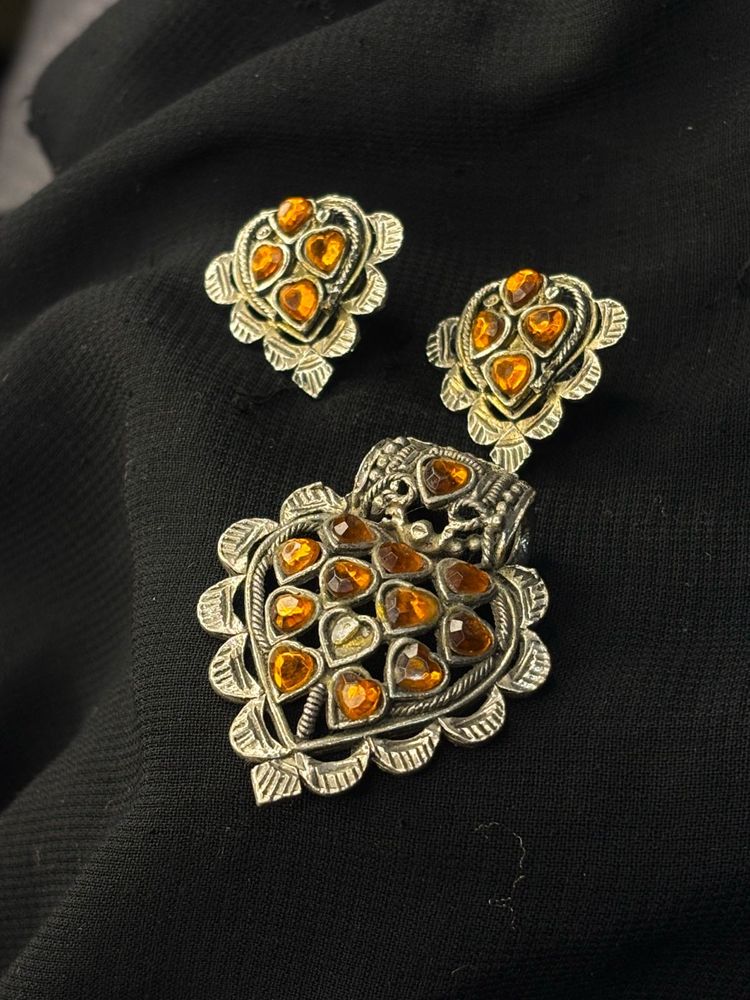 Heart Pendant &amp; Earring Set