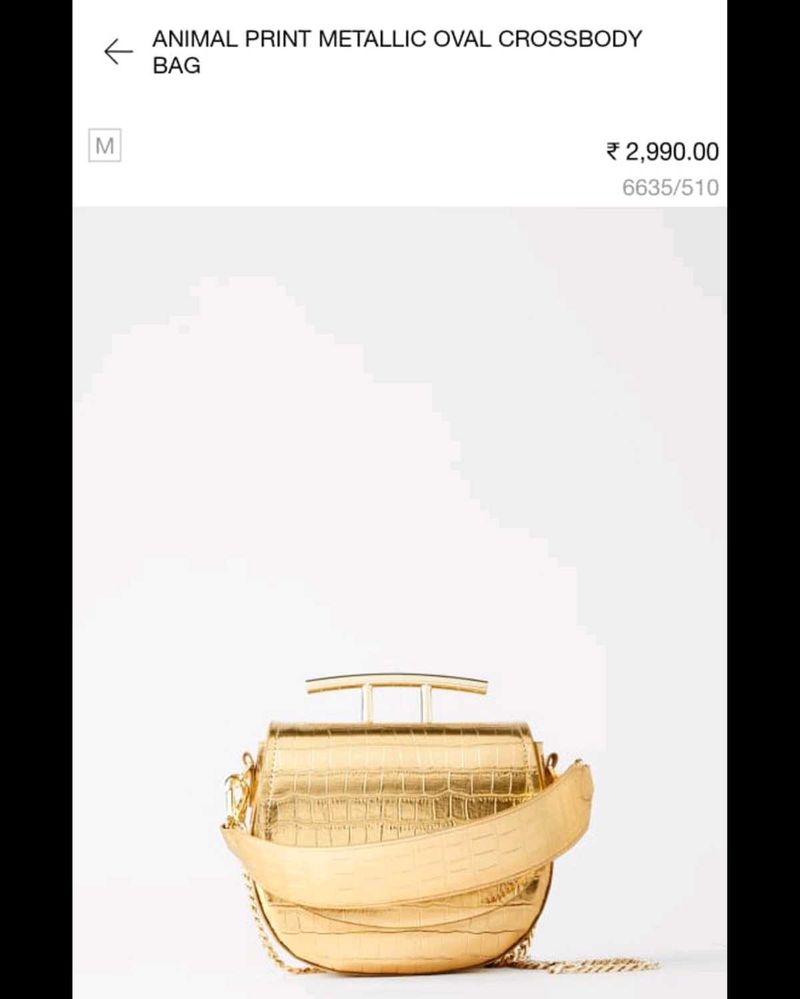 100% Original Zara Gold Bag