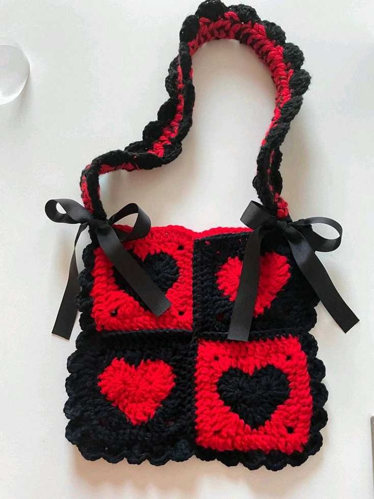Heart Crochet Handbag