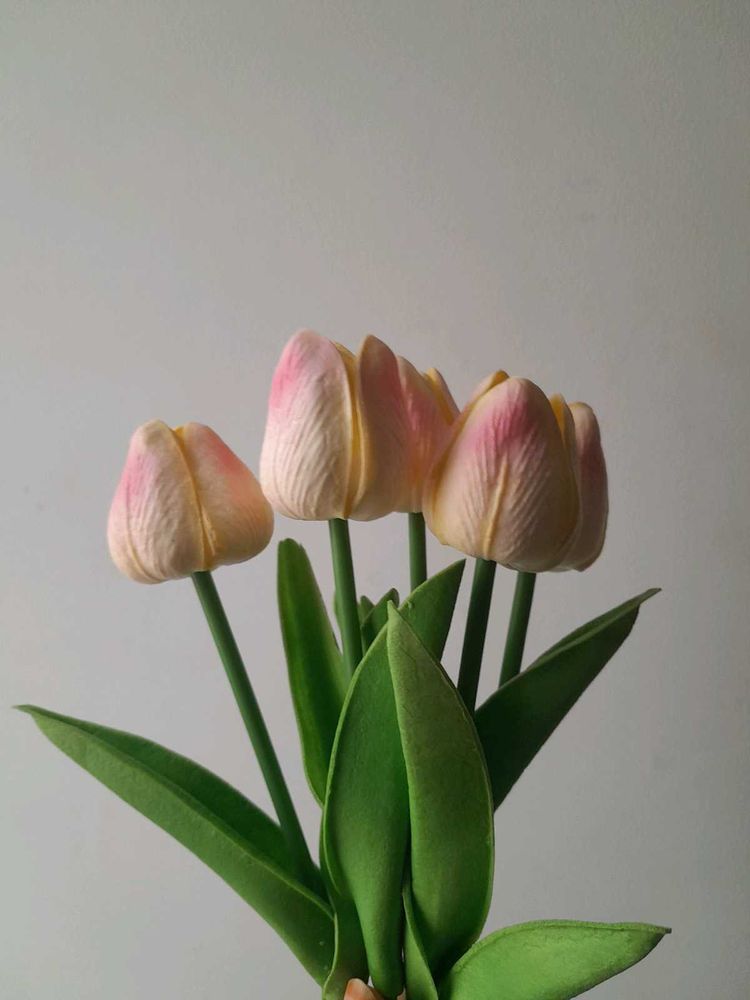 Combo 5 Faux Tulips Pink