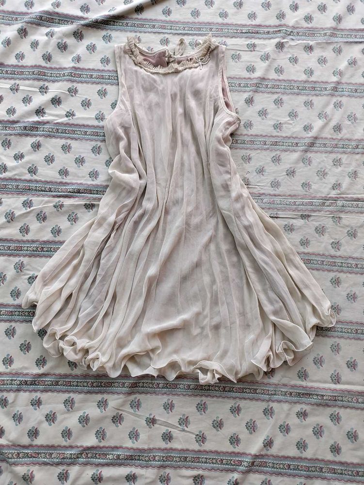 Cream Ruffle Dress