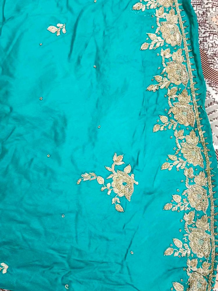 Elegant Turquoise Dress Material