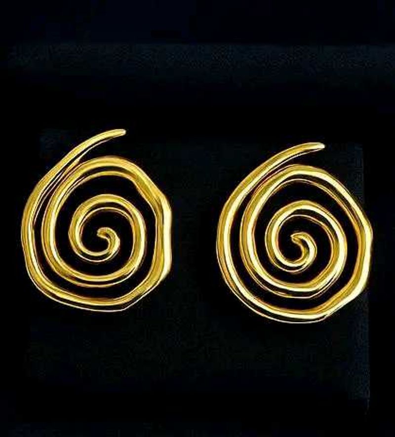 Gold Swirl Earrings anti tarnish