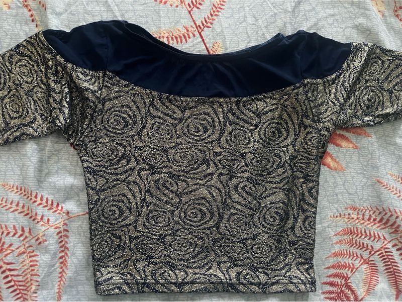 Glamorous Silver&amp; Navy Top &amp; Blouse