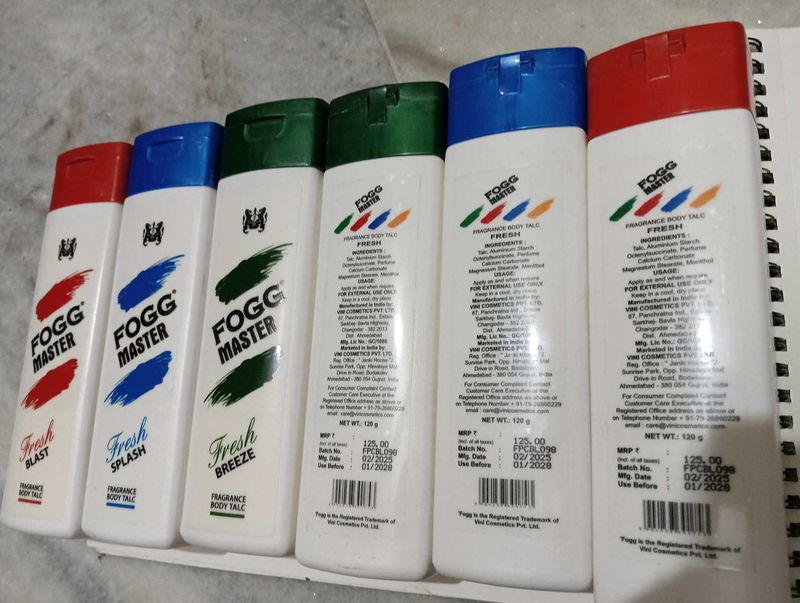 Fogg Master Body Talc 120g, 3 Fragrance