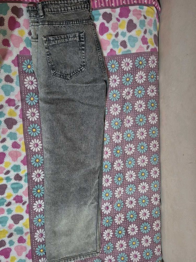 Acid Wash Grey Jeans