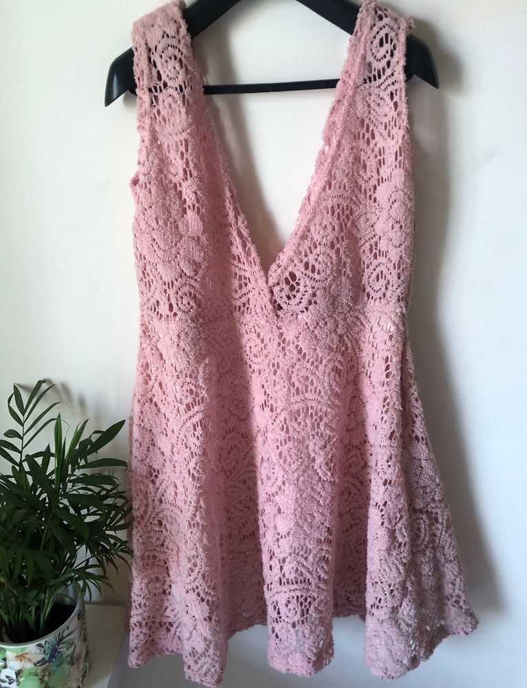 crochet lace short dress