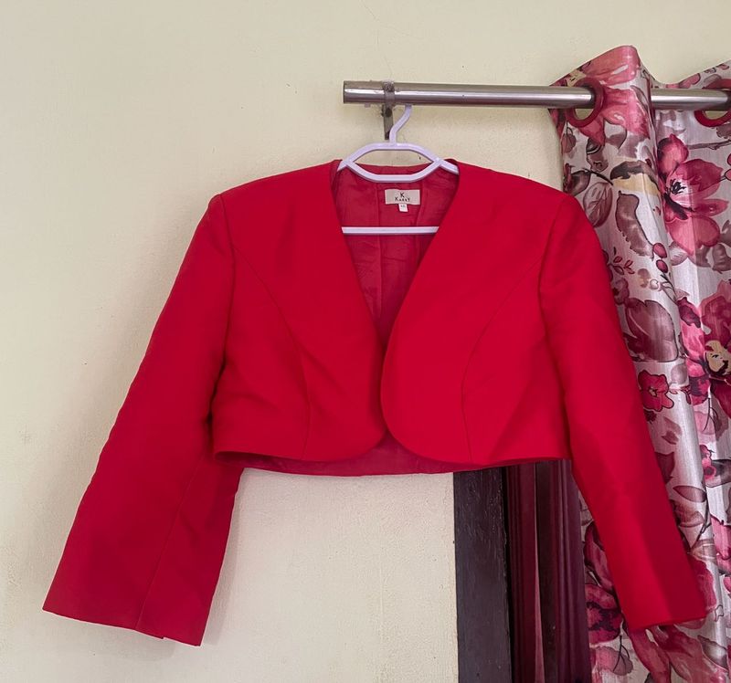 Cute Red Crop Blazer