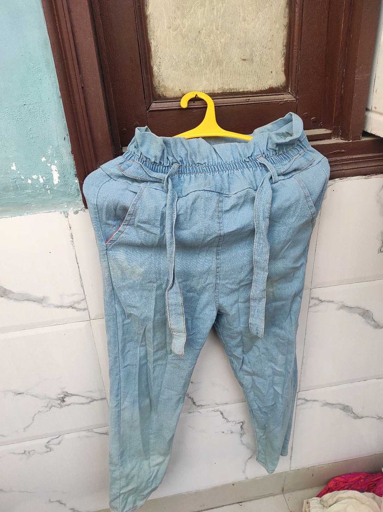 Casual Light Blue Pants