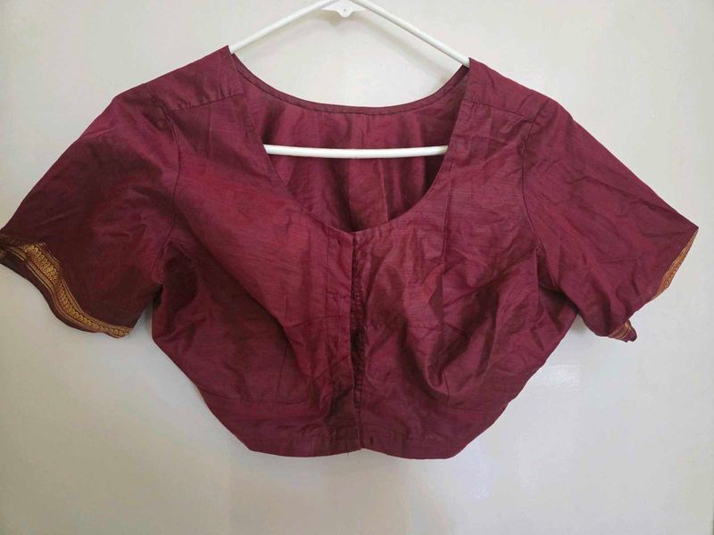 Maroon jari border Ethnic Blouse