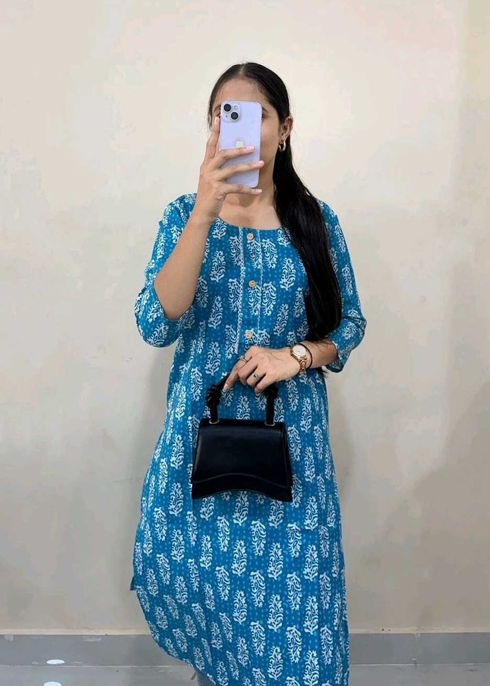 Blue Printed Kurta