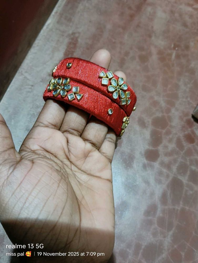 Red Silk Thread Bangles