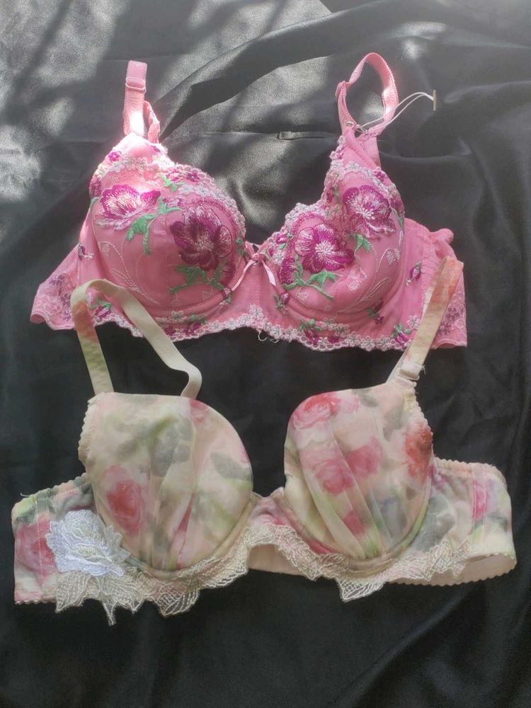 Floral Print Bras - Set of 2