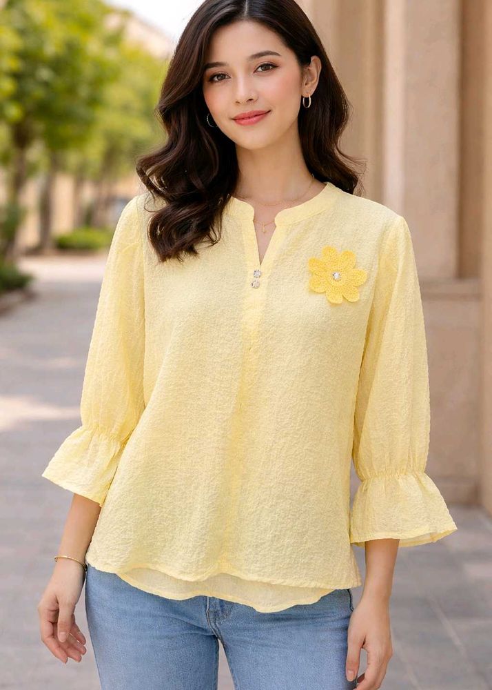 Elegant Yellow Floral top