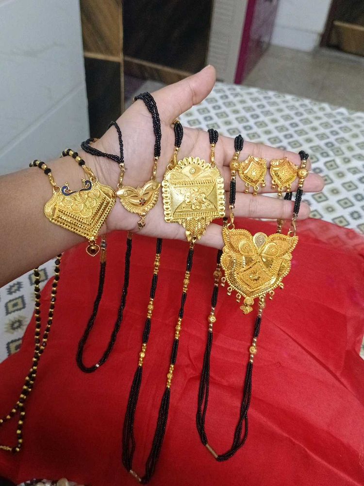 4   Ka Combo 💥🌈Mangal sutra  Gold Plated