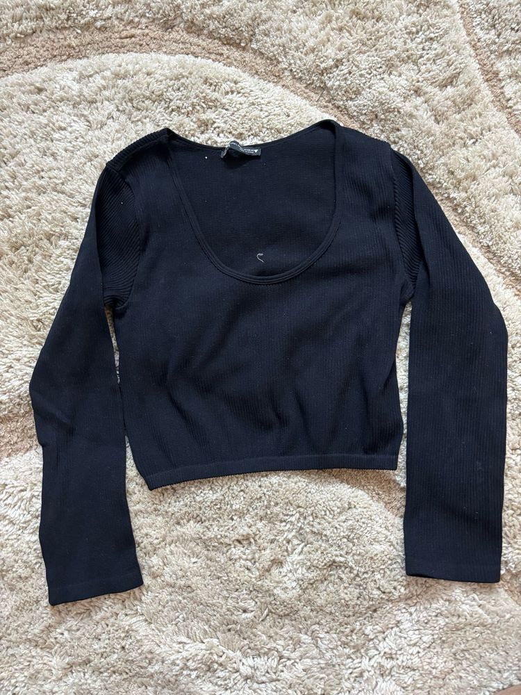 Zara Black Long Sleeve Top