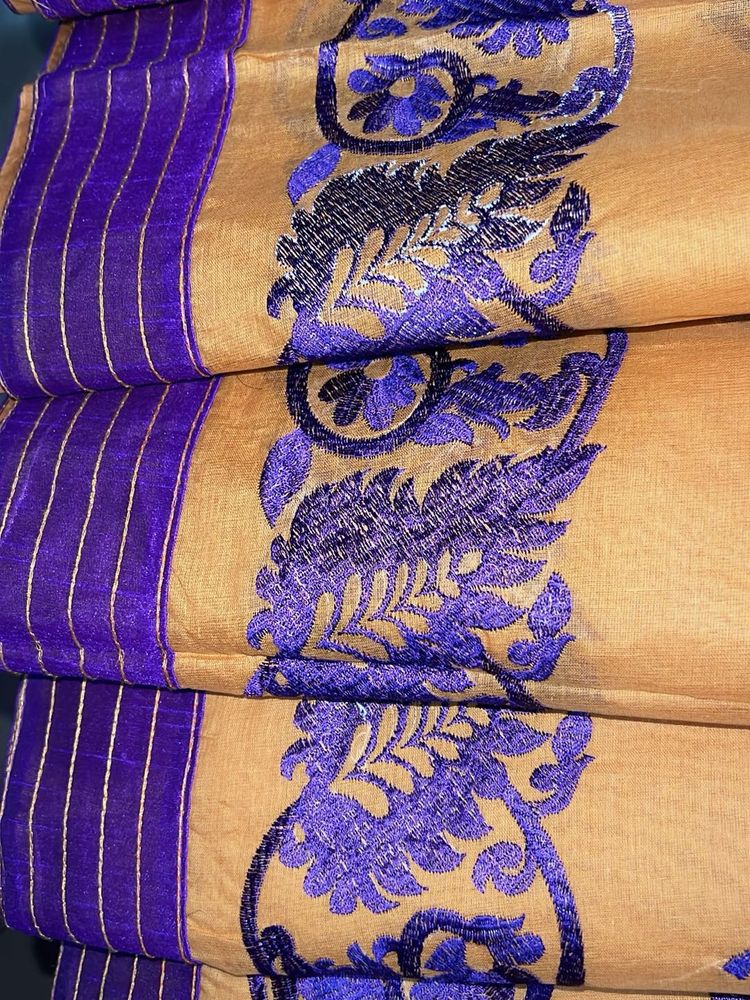 New Cotton Embroidered Saree
