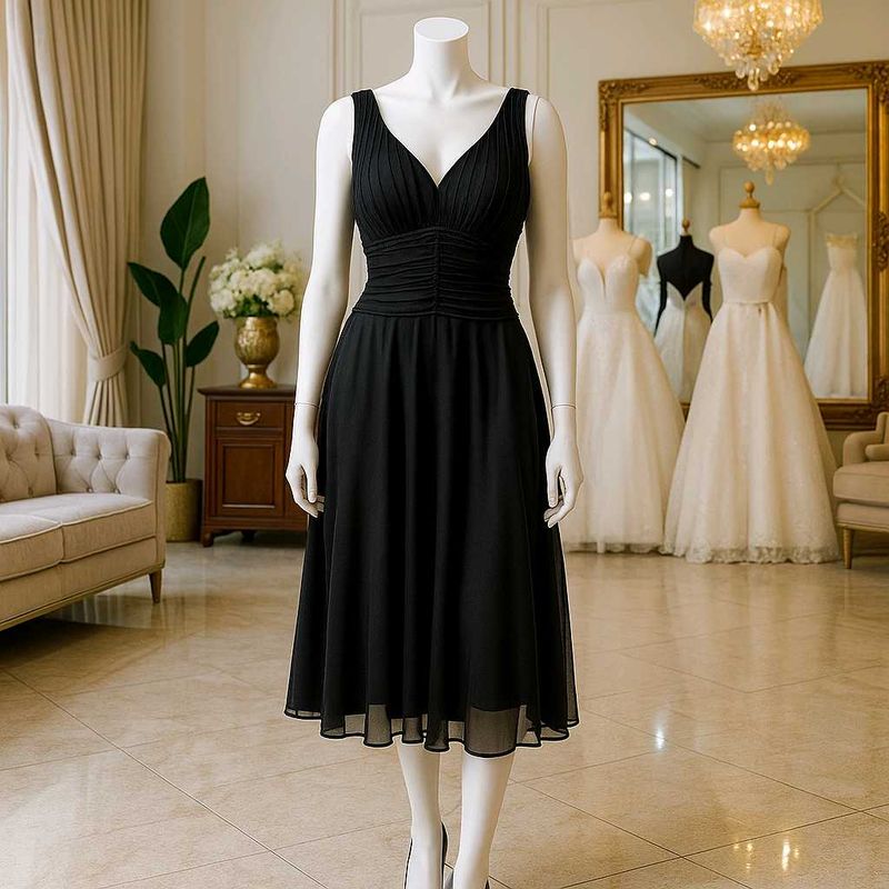 Sale🎉🎊Elegant Black Midi Dress