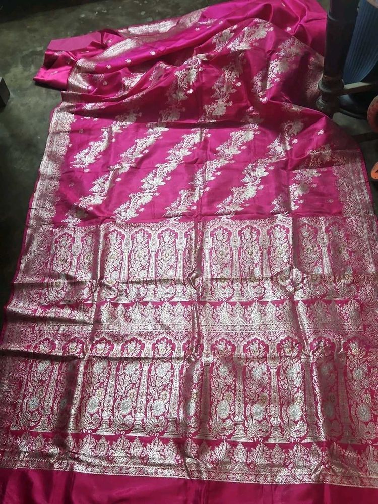 Pink Banarasi Silk Saree