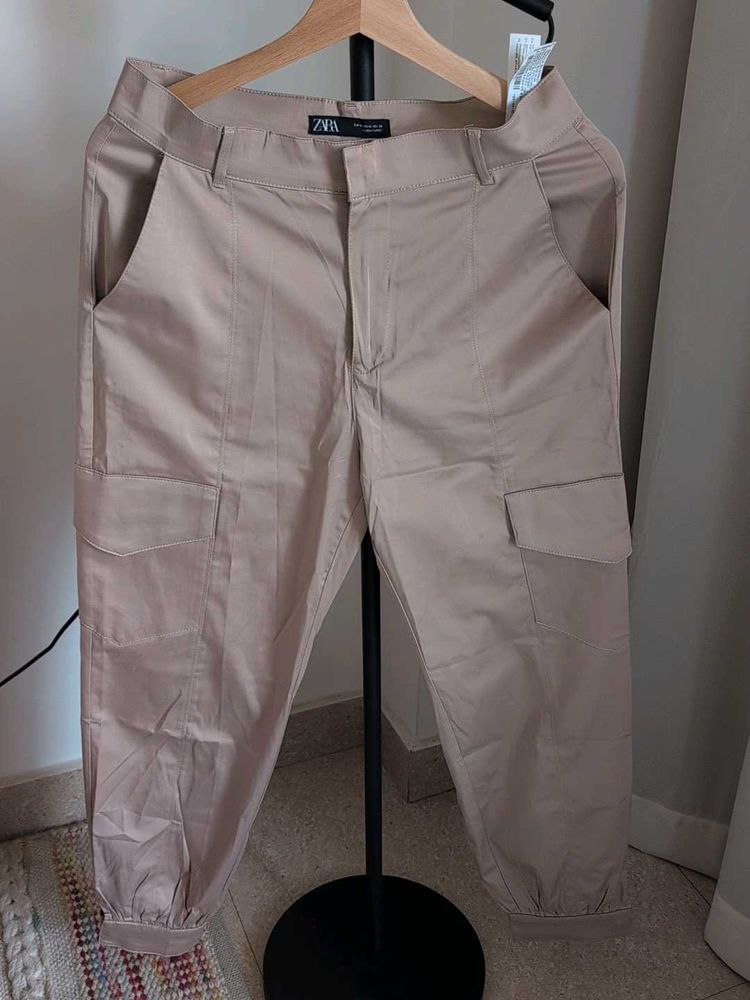 ZARA Beige Cargo Pants