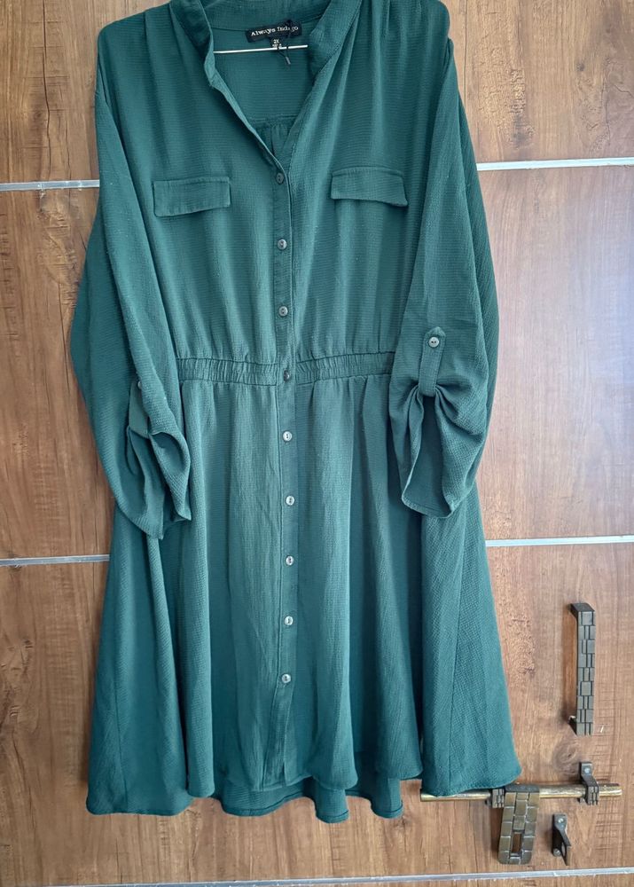 Green Shirt Dress