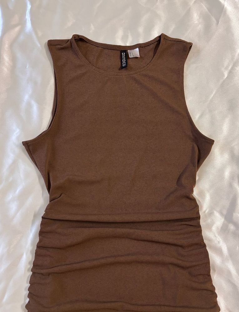 H&amp;M Brown Drawstring Dress