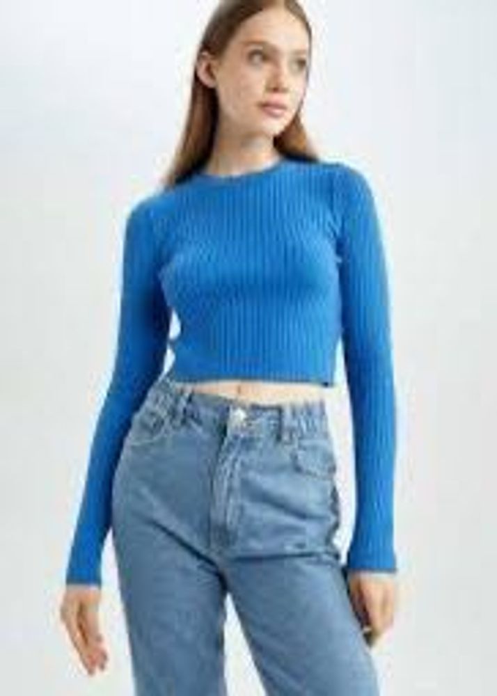 Blue Crop Top