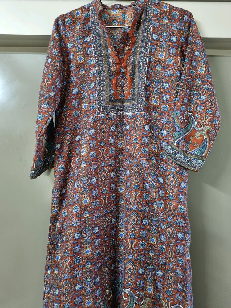 Asthetic Floral Kurti And Duppatta Set