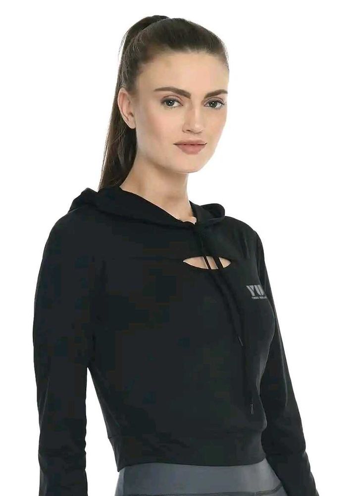 Black Cut-Out Hoodie